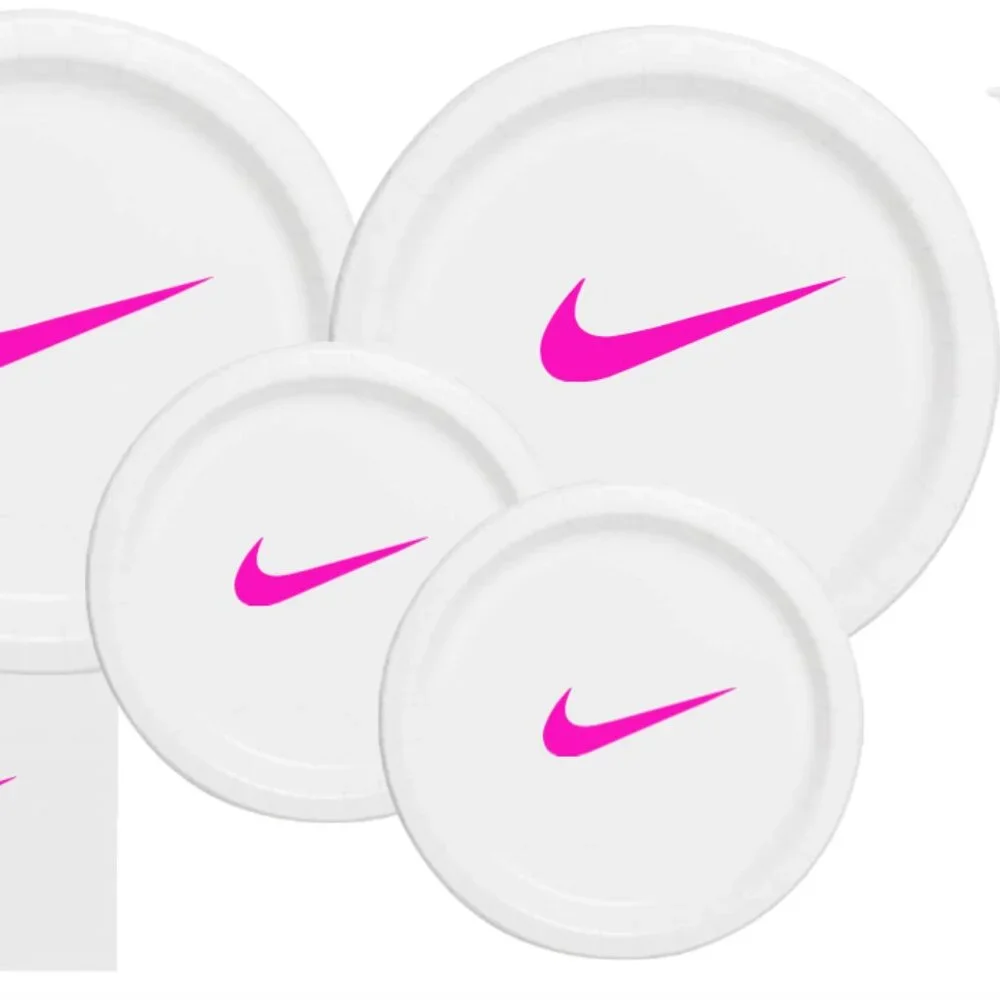 Sw00sh Plates | White Basketball Party Paper Plates | Disposable 60 pcs